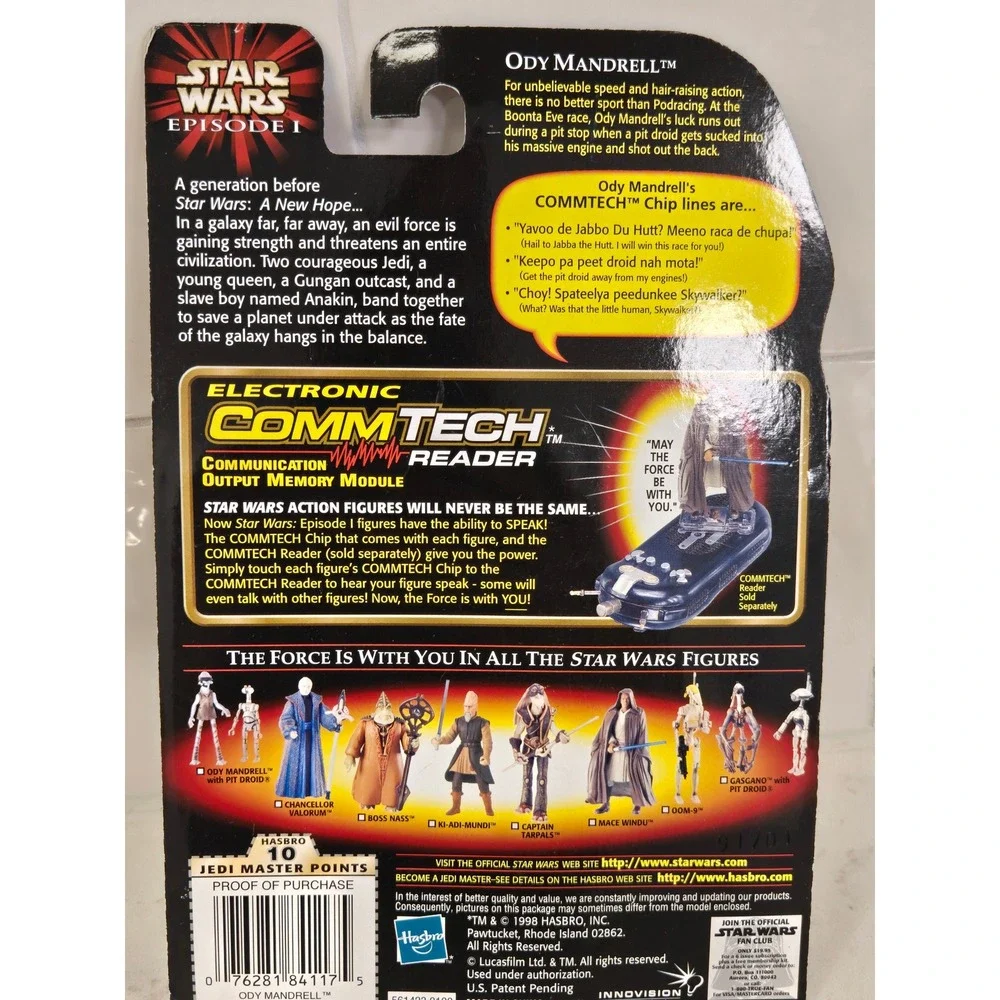 Star Wars Episode I Ody Mandrell with Otoga 222 Pit Droid Hasbro CommTech 1998
